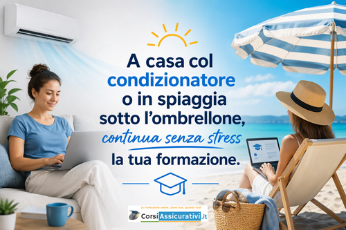A casa con il condizionatore o in spiaggia sotto l'ombrellone, continua senza stress la tua formazione.