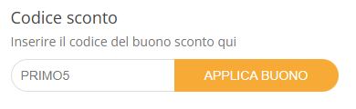 Casella inserimento codice sconto PRIMO5