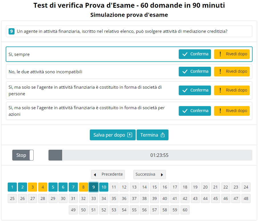 Simulatore test Prova d'Esame OAM